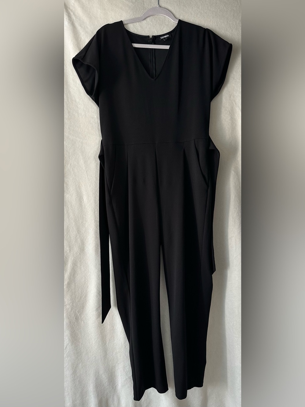 Express Black V-Neck jumpsuit with Back Zip